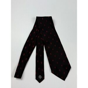 BOSS Silk Necktie Red Accents‎ Patterned Business Formal Made in Italy